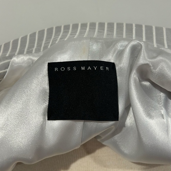 Ross Mayer Grey and White Pinstripe Blazer - Picture 7 of 7